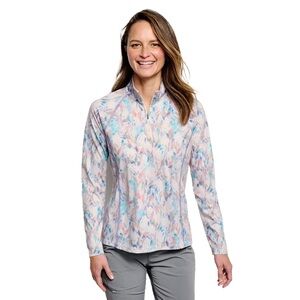 ORVIS DRIRELEASE CASTING 1/4 ZIP Multi Tulip Small